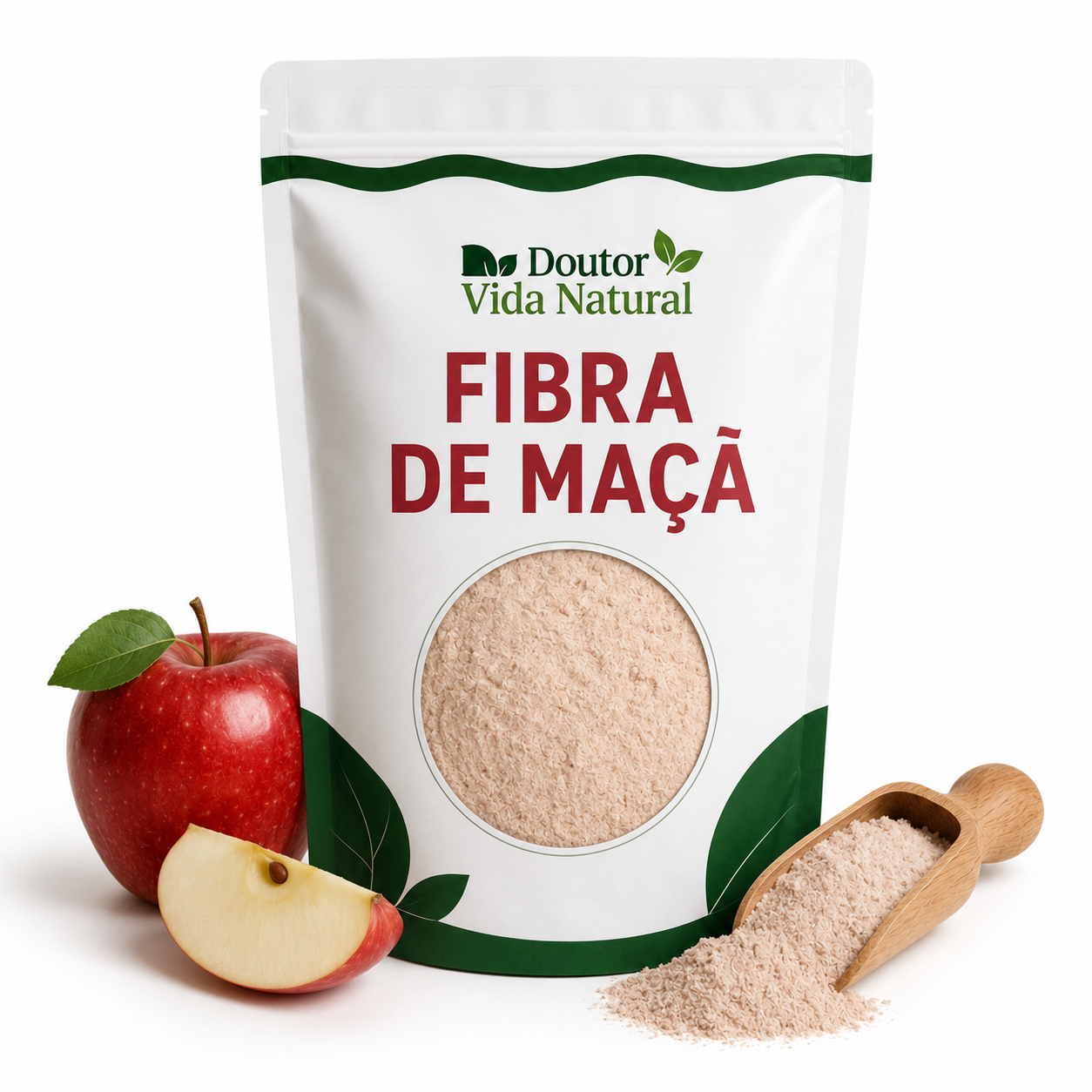 Fibra de Maçã em Pó Pura (Farinha de Maçã) 1Kg Rico em Fibra 100% Natural