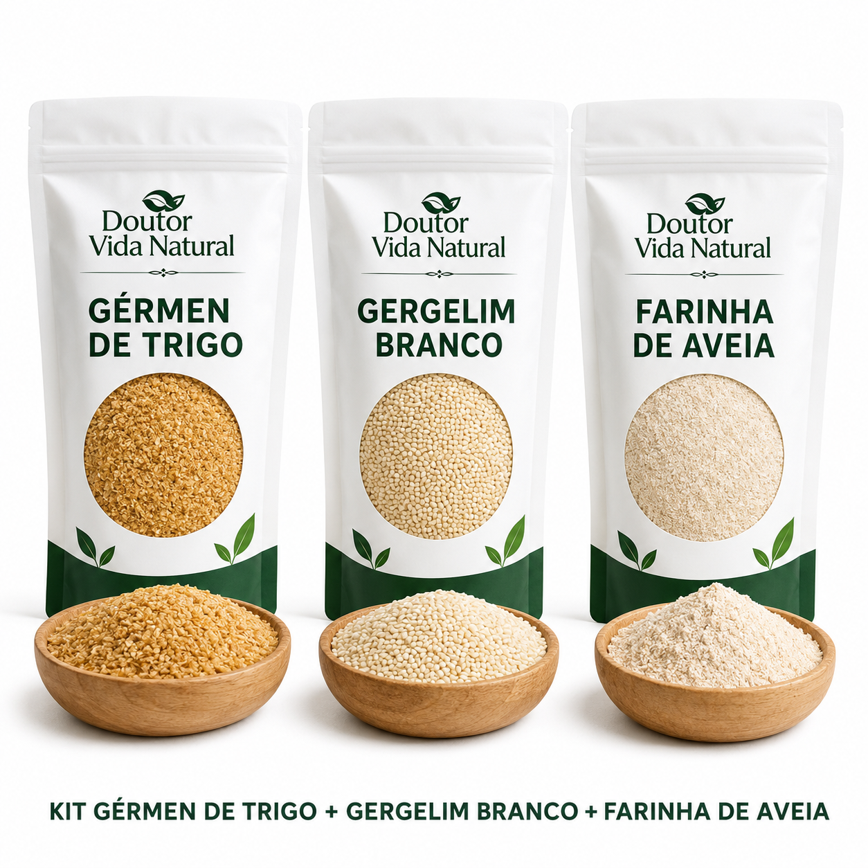Kit Germen de Trigo, Gergelim Branco e Farinha de Aveia - 500g