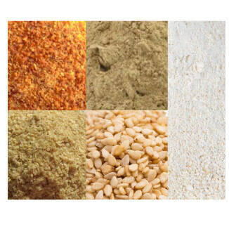 Kit 100g Gérmen trigo, 100g Fibra Maçã, 100g Farinha Aveia, 100g Gergelim Branco, 100g dFari