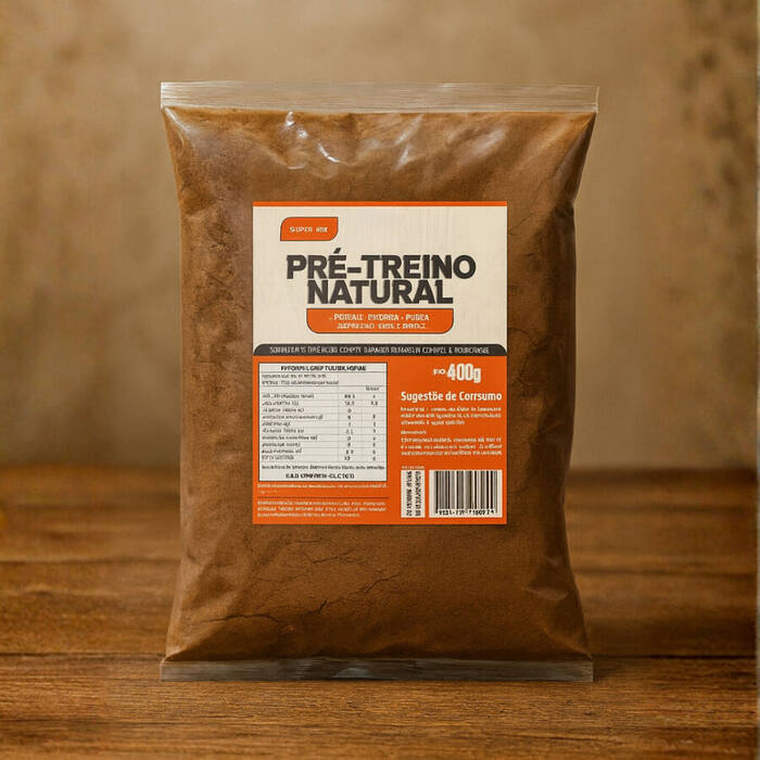 Mix Pré-Treino Natural 400g Gengibre Guaraná Farinha de Uva e Beterraba em Pó