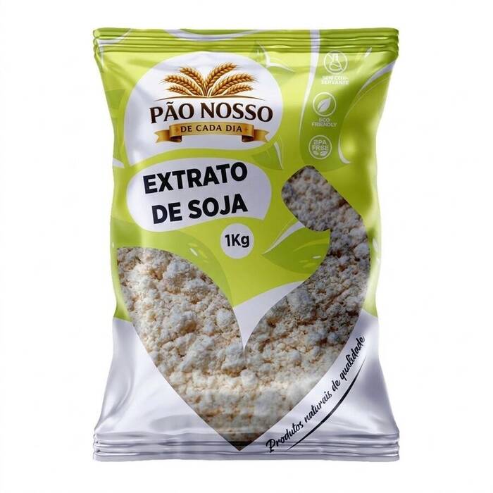Extrato de Soja Natural em Pó 1Kg Não Transgênico - P&P