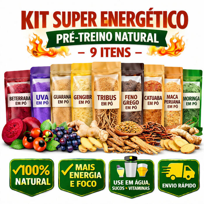 Mix Pré Treino Natural 9 itens