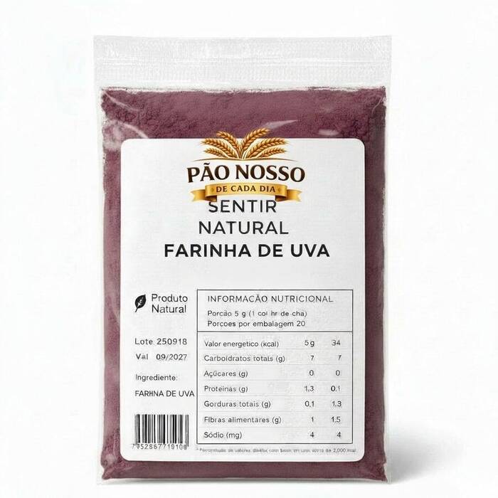 Farinha Pó Uva Premium 200 Gr 500 Gr 1Kg