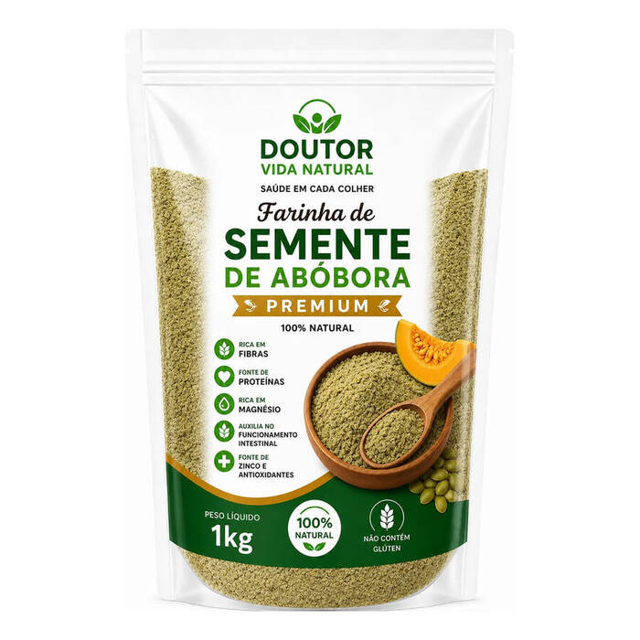 1kg Farinha De Semente De Abóbora Premium Pura Crua — Doutor Vida Natural
